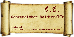 Oesztreicher Boldizsár névjegykártya